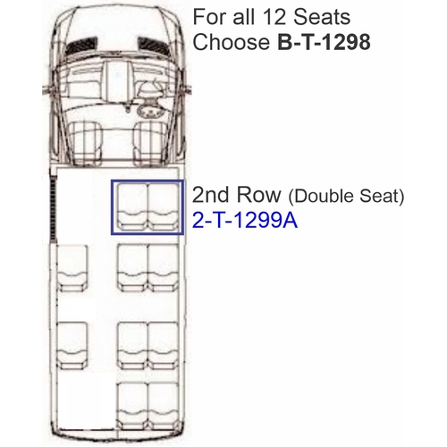 Toyota Hiace Commuter (GDH322R) (02/2019-Current) 12 Seater Bus Wetseat Seat Covers (2nd Row Double Seat)