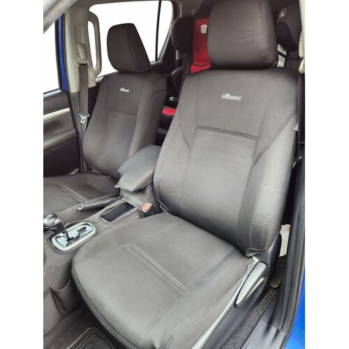 BUNDLE TOYOTA HILUX N80 SR/SR5/ROGUE/RUGGED/X Dual Cab in Black Neoprene with Black Stitching