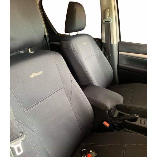 BUNDLE TOYOTA HILUX N80 SR/SR5/ROGUE/RUGGED/X Dual Cab in Black Neoprene with Charcoal Stitching