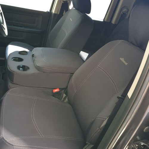 BUNDLE DODGE RAM DS Series 1500 EXPRESS & WARLOCK (Unlocked Middle Seat) in Black Neoprene with Charcoal Stitching