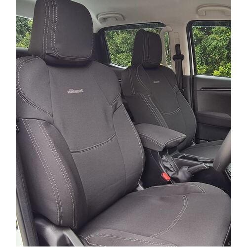 BUNDLE Mazda BT-50 TF Series (2021-Current) GT/SP/Thunder/XTR/XTR LE Dual Cab in Black Neoprene with Charcoal Stitching