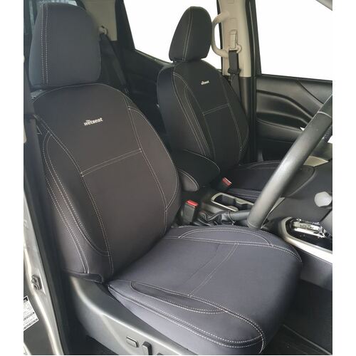 BUNDLE NISSAN NAVARA D23 NP300 (2015-2017) Dual Cab in Black Neoprene with Charcoal Stitching