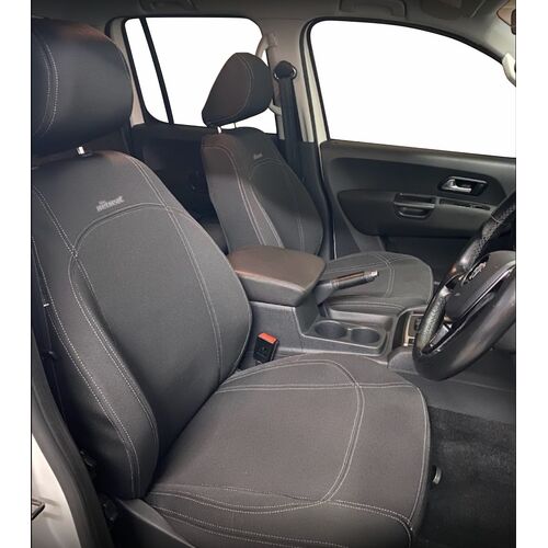 BUNDLE VW AMAROK 2H Core (07/2015-05/2023) Dual Cab in Black Neoprene with Charcoal Stitching