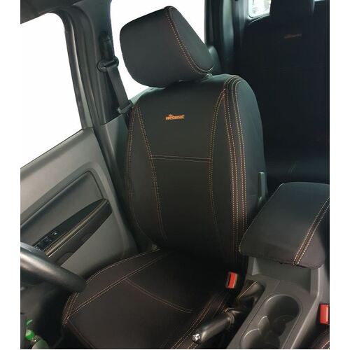 BUNDLE FORD RANGER PX2/PX3 (07/2015-11/2020) Dual Cab in Black Neoprene with Orange Stitching