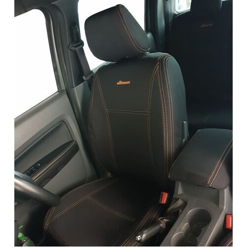 BUNDLE FORD RANGER PX3 (12/2020-06/2022) FX4 Max/Wildtrak Dual Cab in Black Neoprene with Orange Stitching