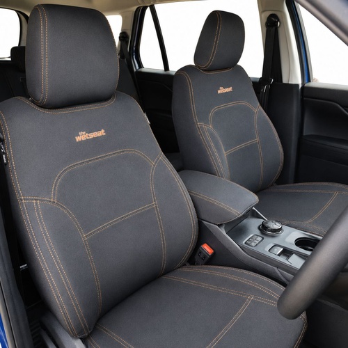 BUNDLE FORD EVEREST UB Next Gen (07/2022-Current) Ambiente/Black Edition/Sport/Tremor/Trend/Wildtrak/Platinum Wagon in Black Neoprene with Orange Stit