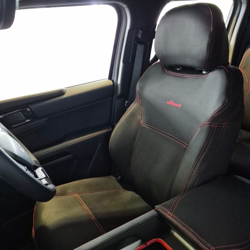 BUNDLE BYD Shark 6 (10/2024-Current) Dynamic/Premium/Performance Dual Cab in Black Neoprene with Red Stitching