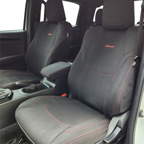 BUNDLE Mazda BT-50 TF Series (2021-Current) GT/SP/Thunder/XTR/XTR LE Dual Cab in Black Neoprene with Red Stitching