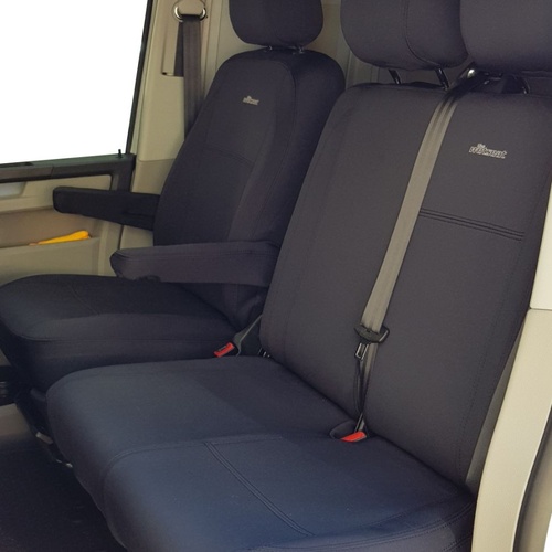 Ford Transit AV (04/2024-Current) Custom Sport (Driver side with 2 Armrests & Passenger Bench Seat) Van Wetseat Seat Covers (Front)