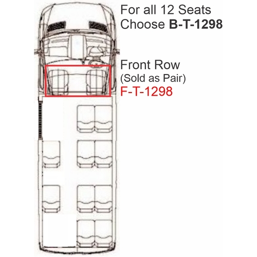 Toyota Hiace Commuter (GDH322R) (02/2019-Current) 12 Seater Bus Wetseat Seat Covers (Front)